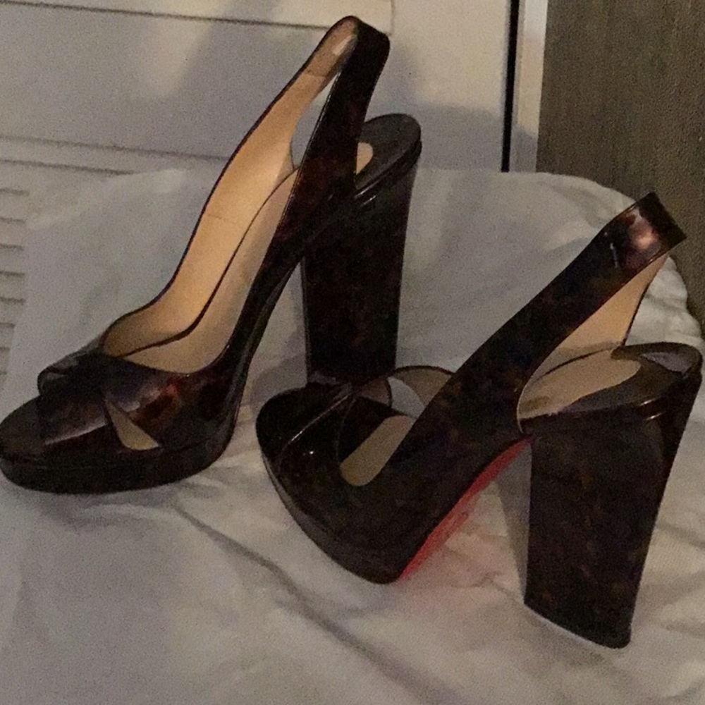 Christian Louboutin peep toe pumps